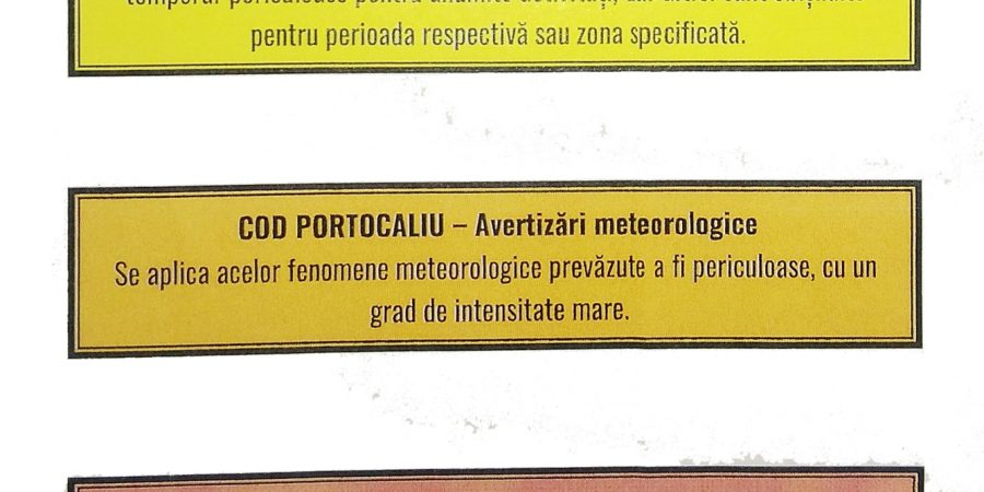 AVERTIZARE METEOROLOGICA