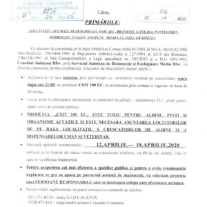Anunt dezinsectie 12-18 aprilie 2021