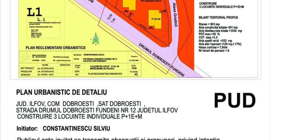 Plan Urbanistic Detaliu Drumul Dobroesti-Fundeni nr. 12